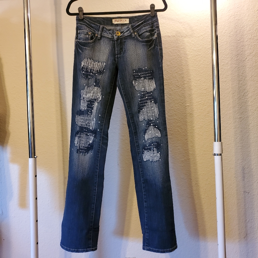 Denim with Rhinestones & Decorative Stitching